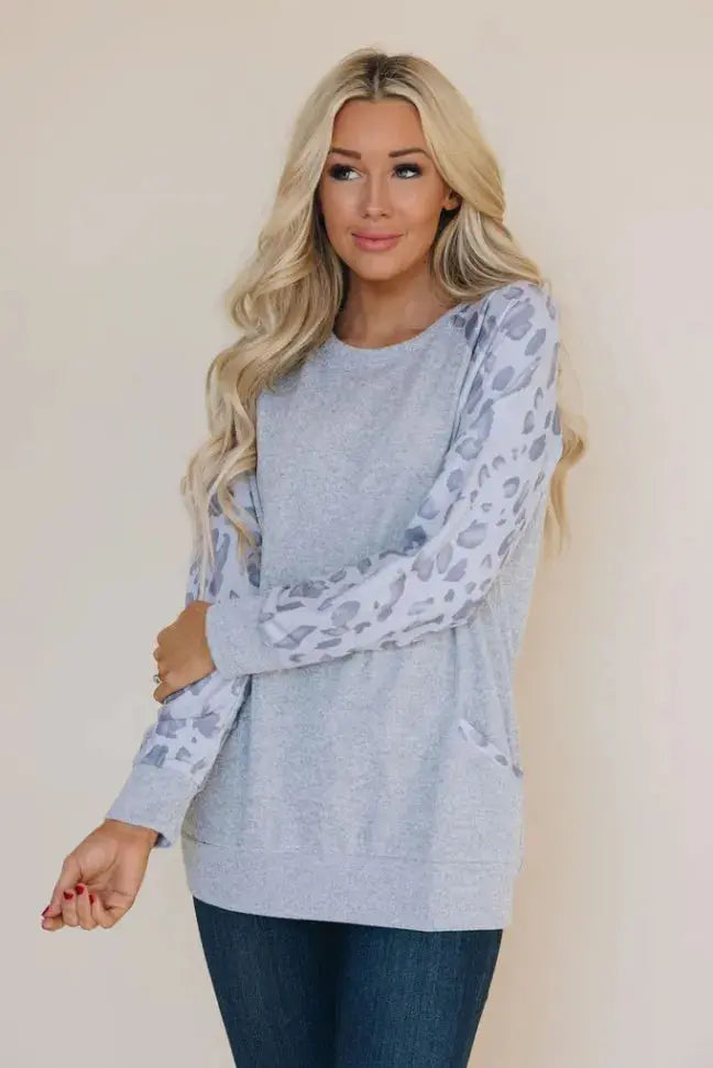 Josie Leopard Top Stay Warm in Style