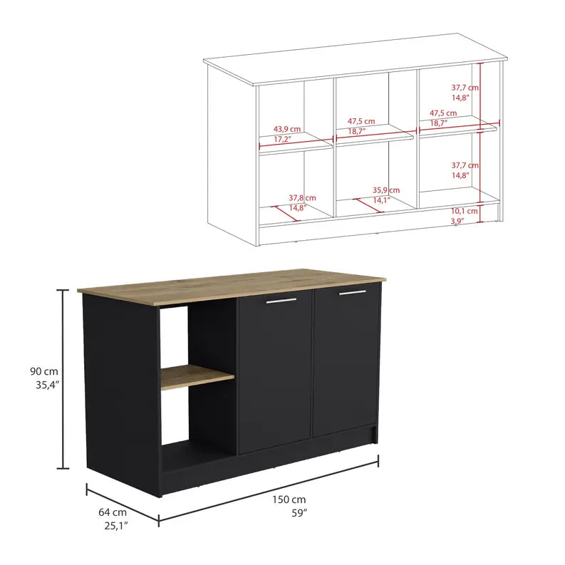 Juniper Kitchen Island TUHOME