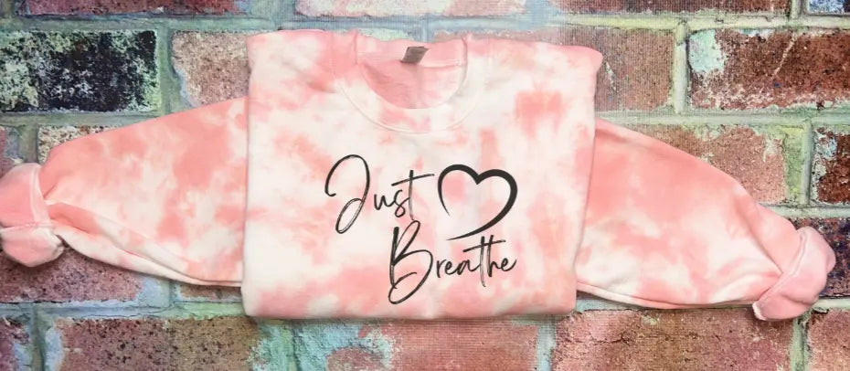 Just Breathe Coral Sweatshirt or Long Sleeve Tee The Blended Owl