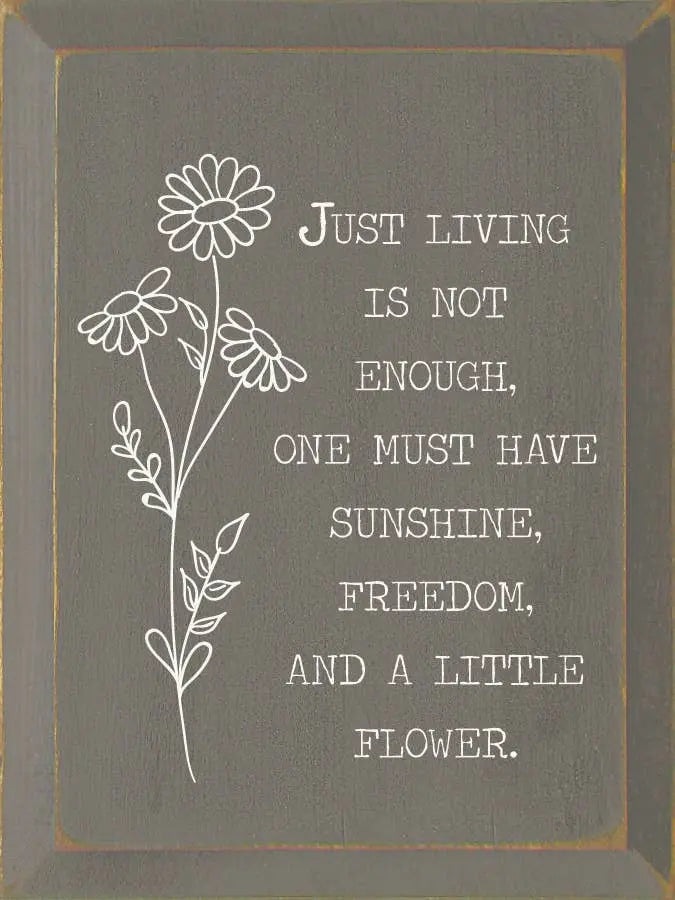 Jusy Living Is Not Enough, One Must Have Sunshine, Freedom.. Sawdust City