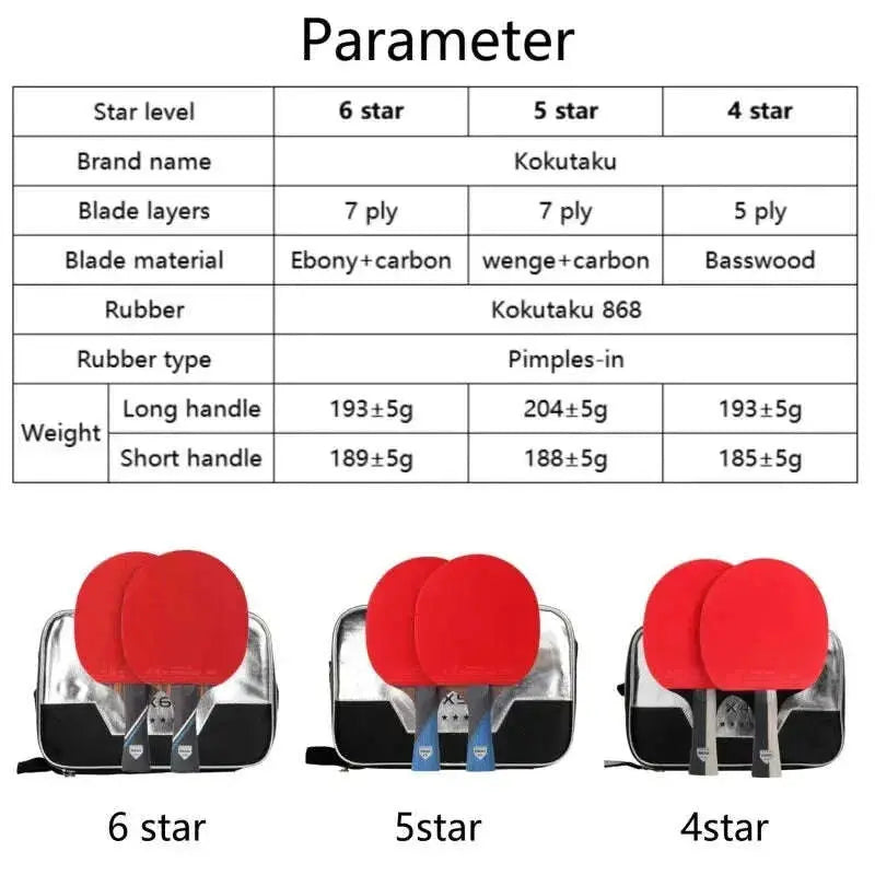 KOKUTAKU-ITTF-professional-4-5-6-Star-ping-pong-racket-Carbon-table-tennis-racket-bat-paddle-set-pimples-in-rubber-with-bag-GreatEagleInc-334642737
