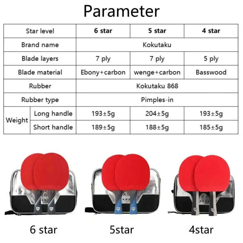 KOKUTAKU-ITTF-professional-4-5-6-Star-ping-pong-racket-Carbon-table-tennis-racket-bat-paddle-set-pimples-in-rubber-with-bag-GreatEagleInc-334794148