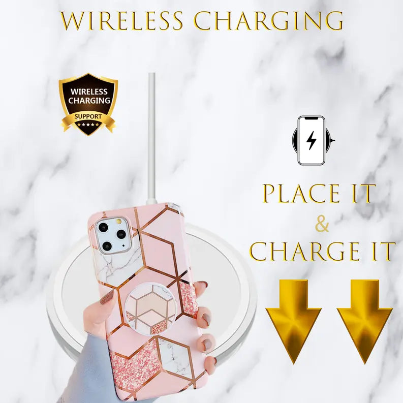 KP KOOL PRODUCTS New Marble Case Compatible with iPhone (12/12 Pro)/12 Pro Max, Geometric Marble Case Hard PC Bumper Protective & Shockproof Shell Cover Kool Products
