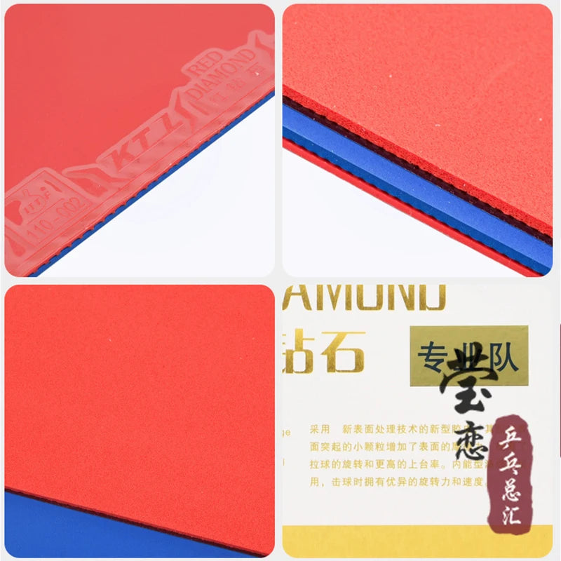 KTL-Table Tennis Rubber, Red DIAMONO, Black Power, Ping Pong Blade, Pimples in for Table Tennis, Fast GreatEagleInc
