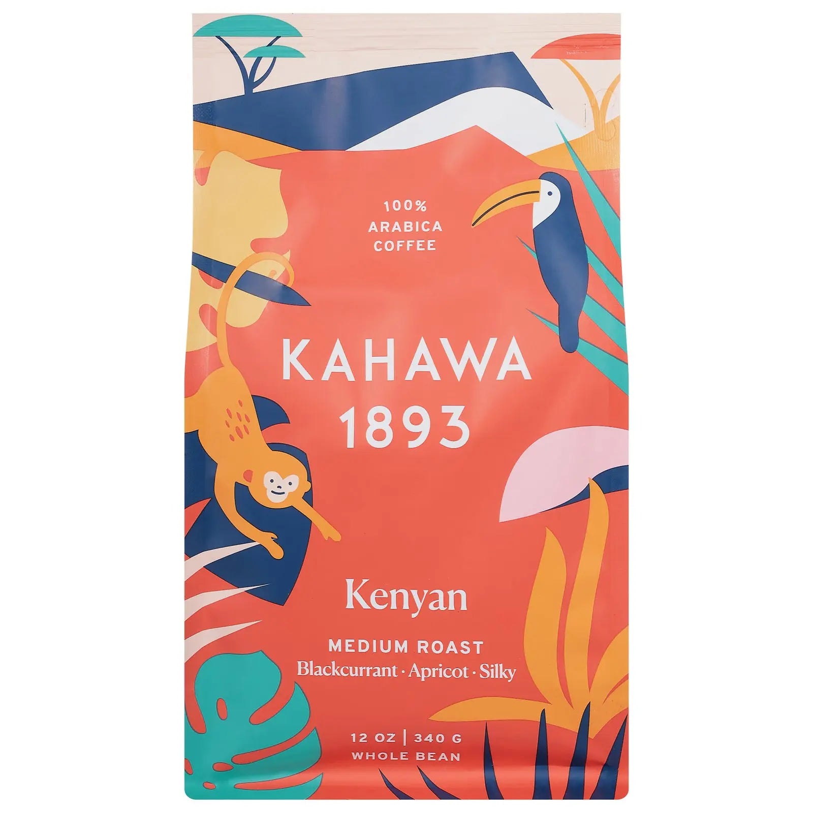 Kahawa 1893 - Coffee Whole Bean Medium Roasted Kenyan - Case Of 6-12 Oz Kahawa 1893