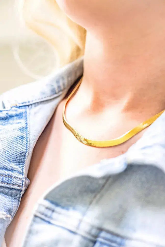 Karen Herringbone Necklace Bead and Bond