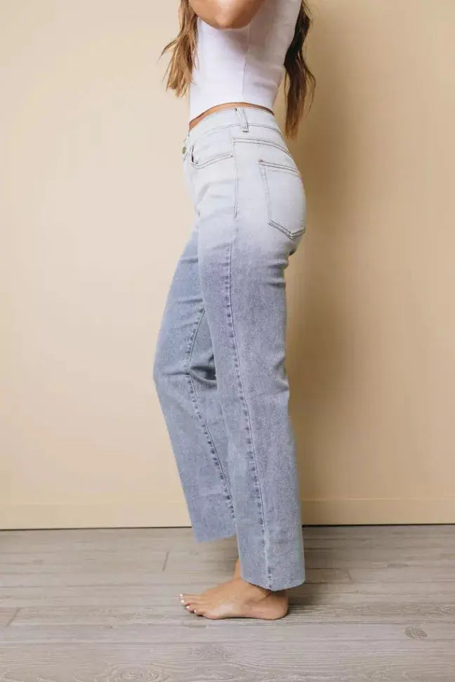 Karma Ombre Raw Cuffs Jeans Stay Warm in Style