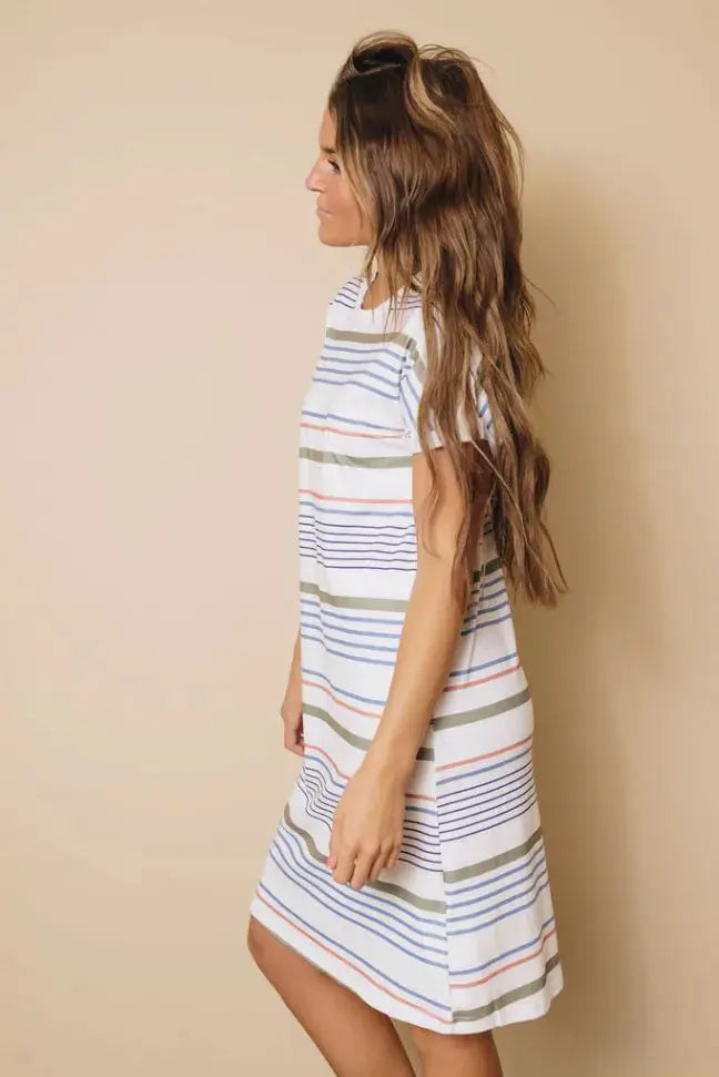 Kaylin Short Sleeved T-shirt Mini Dress Stay Warm in Style