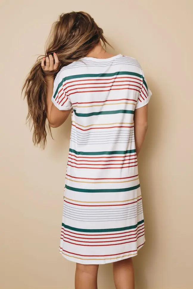 Kaylin Short Sleeved T-shirt Mini Dress Stay Warm in Style