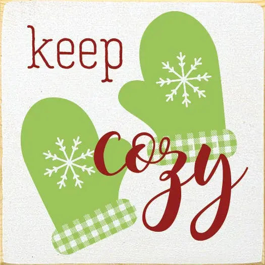 Keep Cozy Plaid Wood Sign Sawdust City
