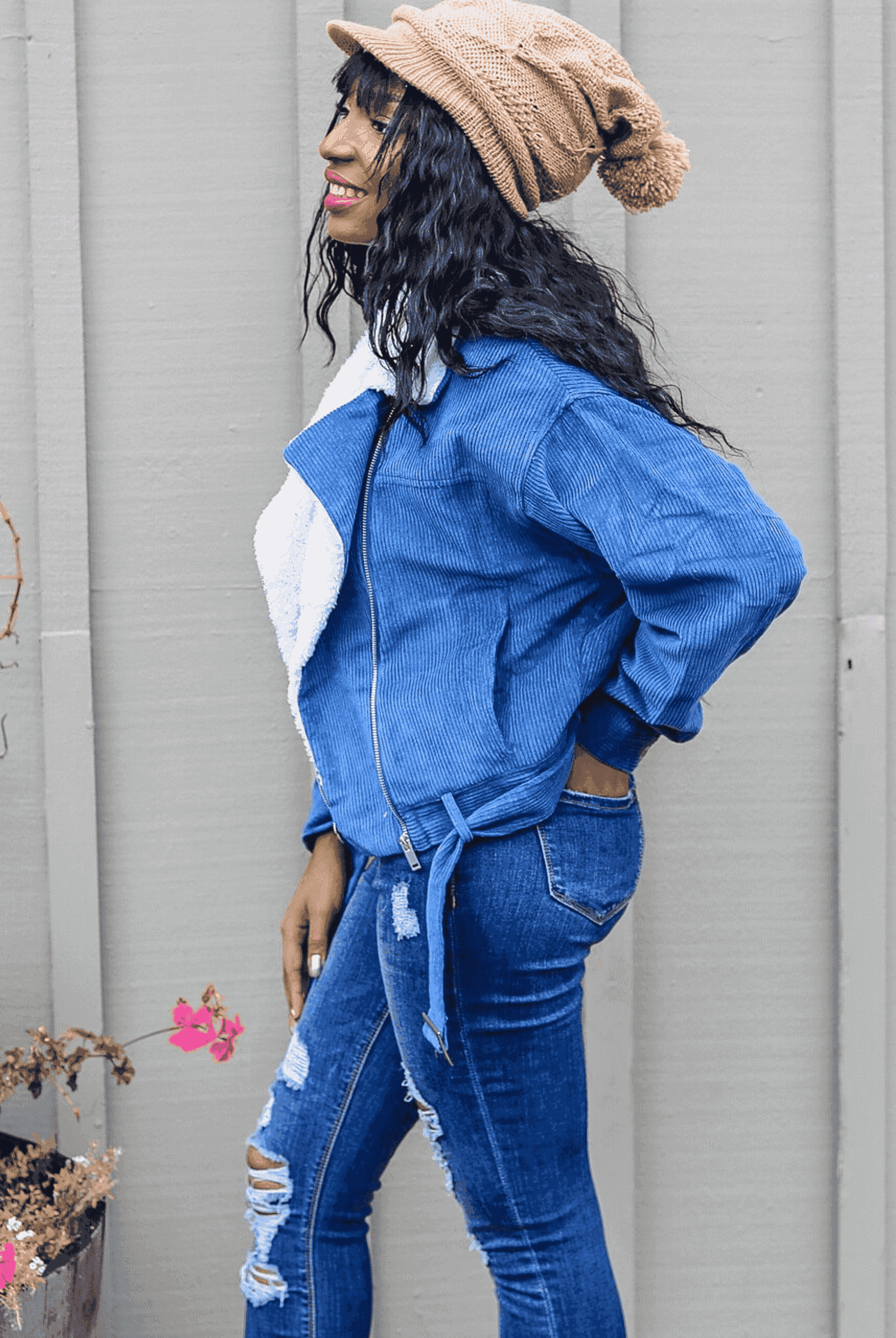 Keep it Cozy Corduroy Jacket Blue SurelyMine