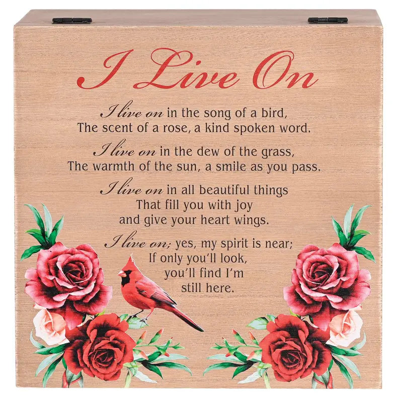 Keepsake Box Cardinal I Live On MDF Dicksons Inc