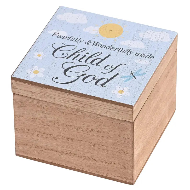 Keepsake Box Child Of God Blue MDF 4x4 Dicksons Inc