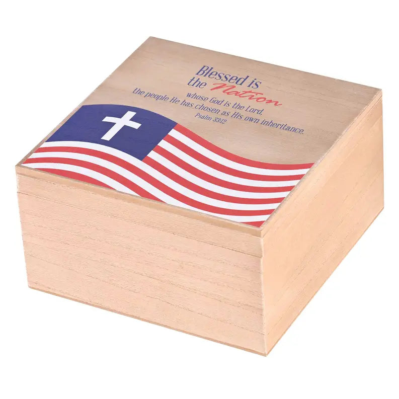 Keepsake Box Flag Blessed Is The MDF Dicksons Inc
