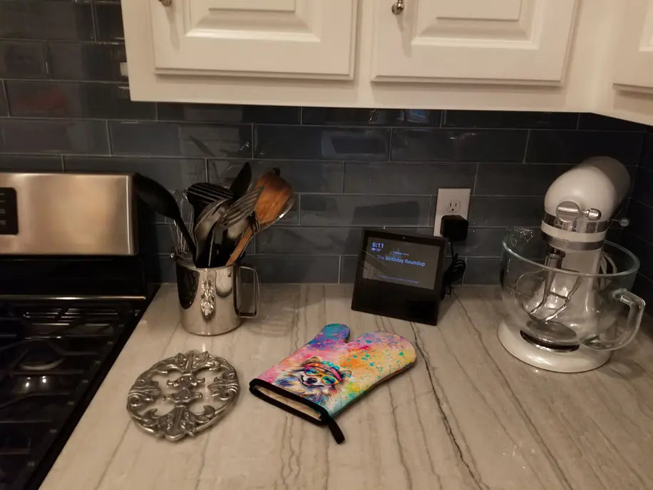 Keeshond Hippie Dawg Oven Mitt Caroline's Treasures