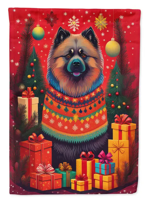 Keeshond Holiday Christmas Garden Flag Caroline's Treasures