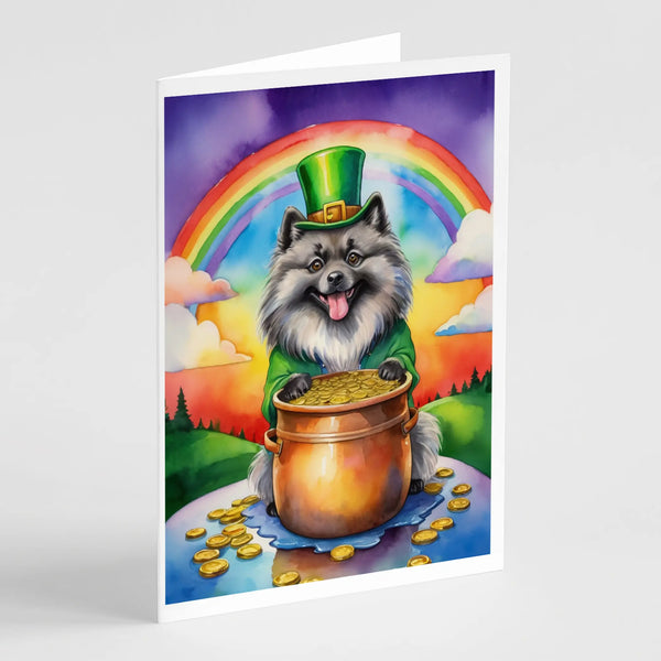 Keeshond St Patrick's Day Greeting Cards Pack of 8 Caroline's Treasures