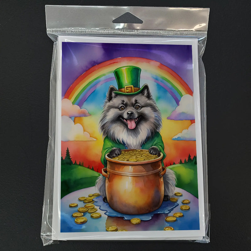 Keeshond St Patrick's Day Greeting Cards Pack of 8 Caroline's Treasures
