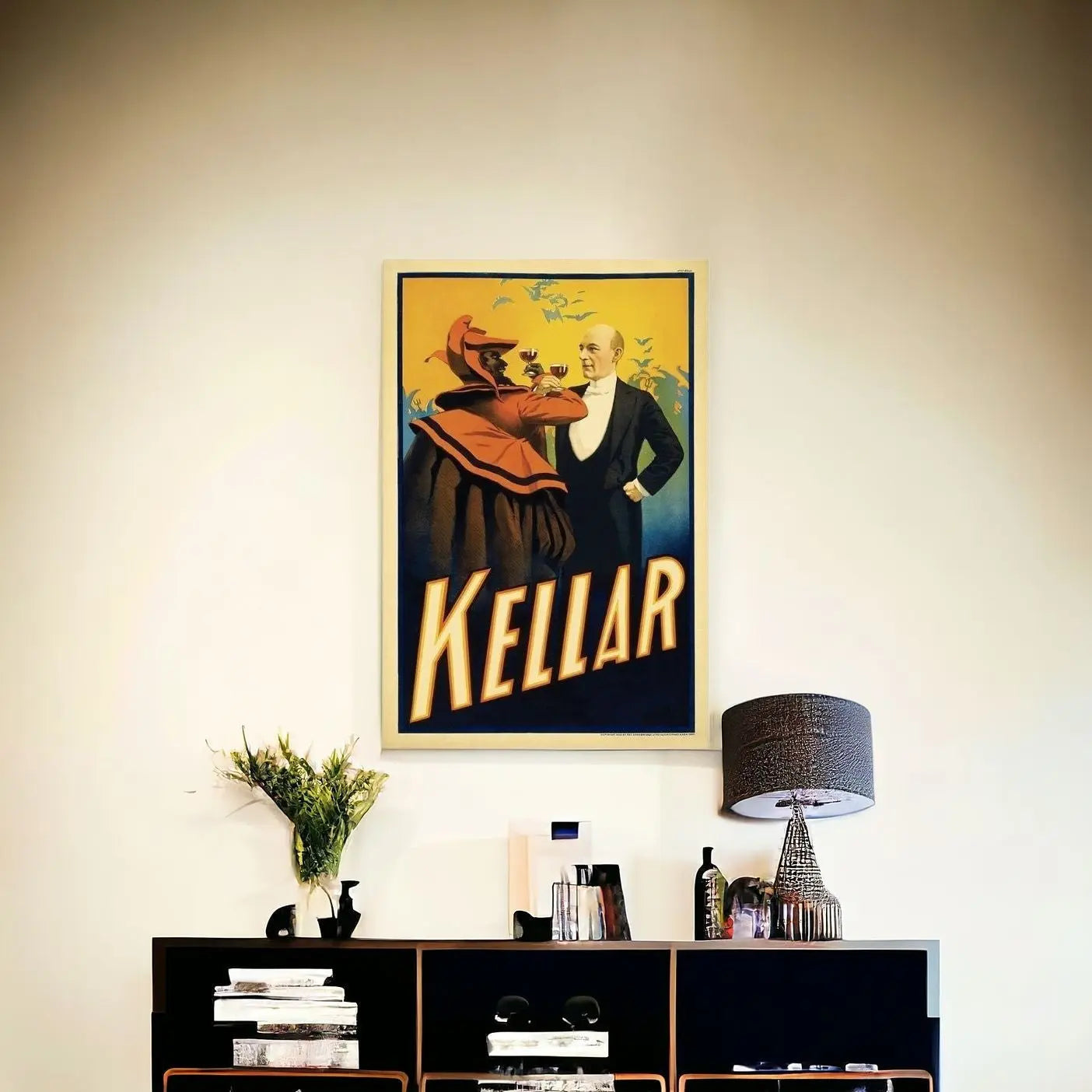 Kellar Drinks With The Devil Vintage Magic Unframed Print Wall Art - GreatEagleInc