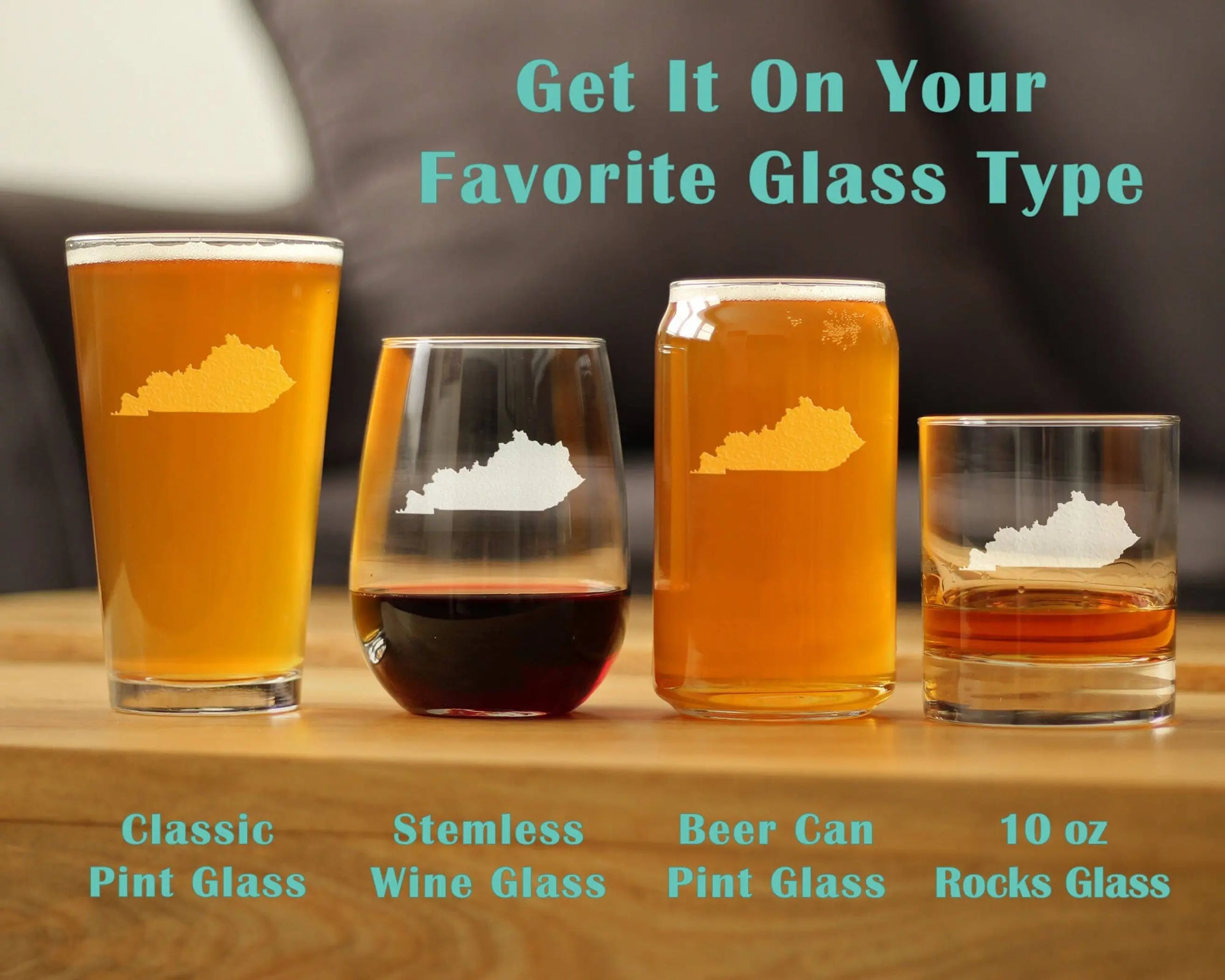 Kentucky Outline Beer Can Pint Glass - Kentuckers Gifts Bevvee