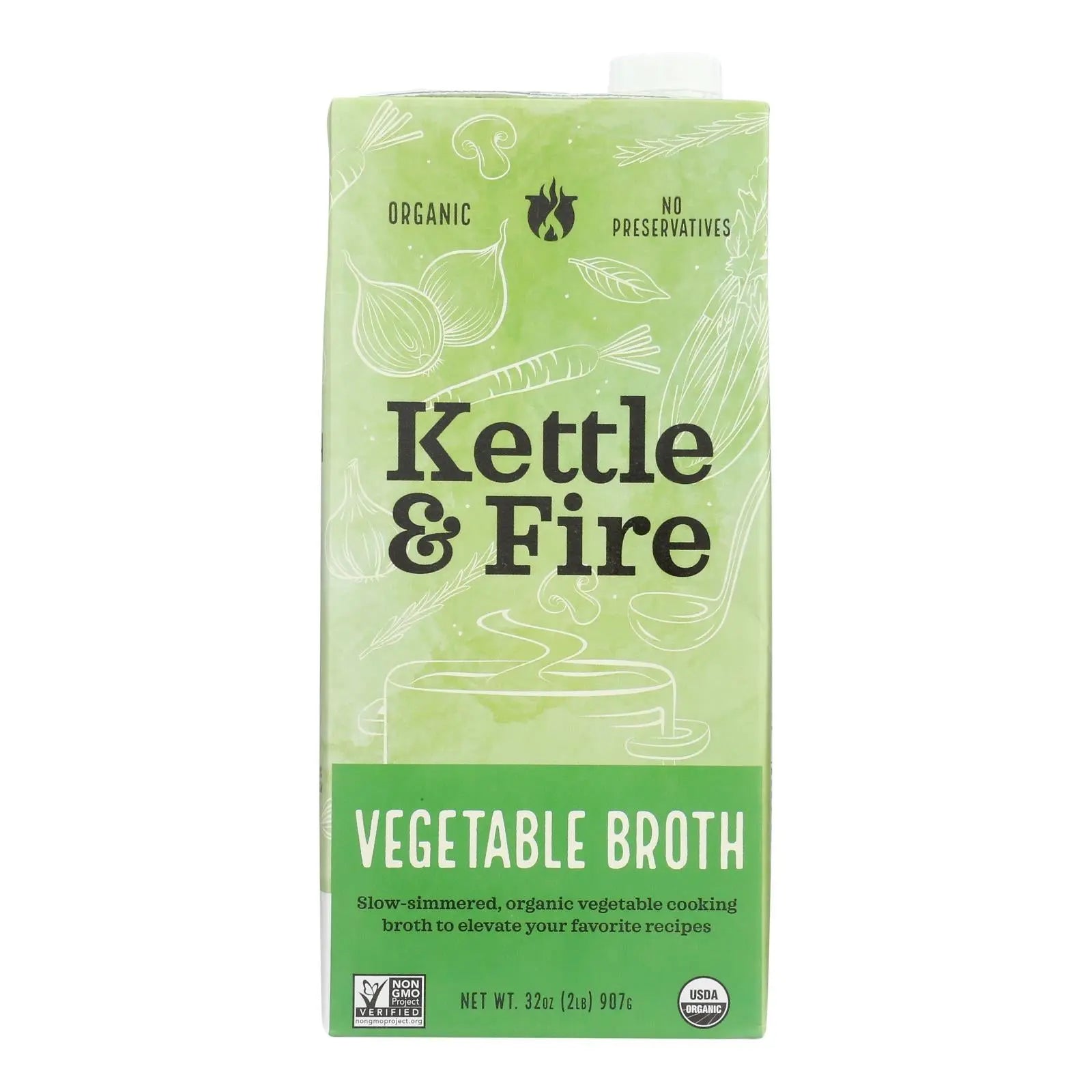 Kettle And Fire - Broth Og2 Vegetable - Cs Of 8-32 Oz - GreatEagleInc