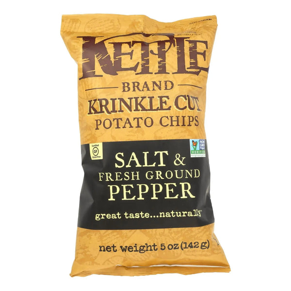 Kettle Brand Potato Chips - Salt And Pepper - Case Of 15 - 5 Oz. Kettle Brand