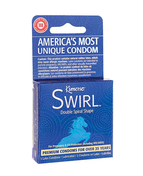 Kimono Swirl Double Spiral Shape Condoms - Pack of 3 Paradise Marketing