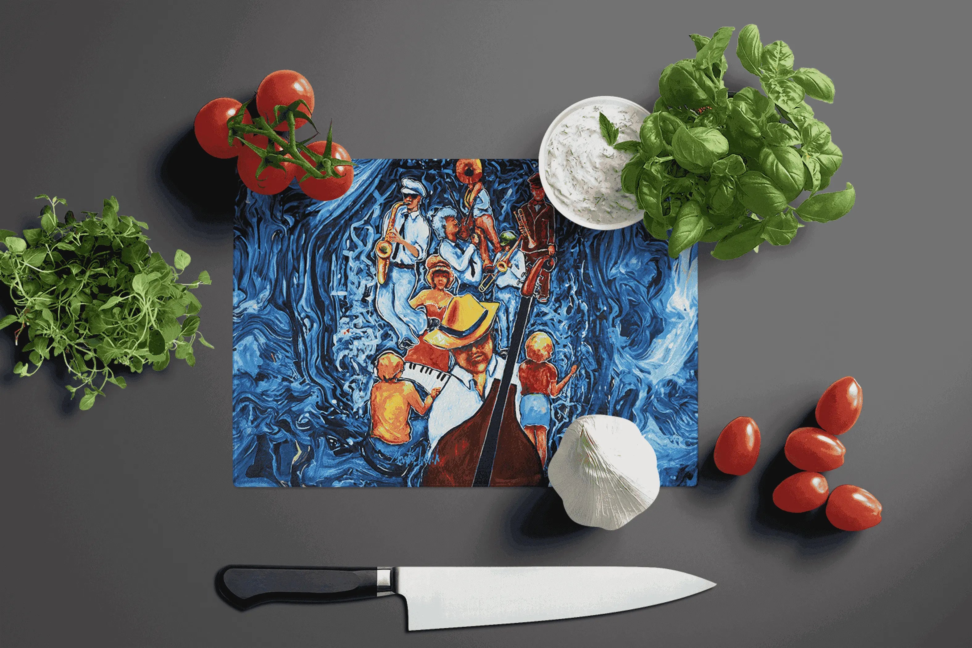 Kinda Jazzy Glass Cutting Board Caroline's Treasures