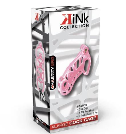 Kink Chastity Series Locking Cock Cage Xl Pink Eden Novelties