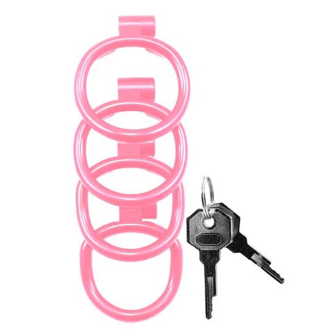 Kink Chastity Series Locking Cock Cage Xl Pink Eden Novelties