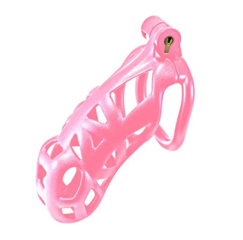 Kink Chastity Series Locking Cock Cage Xl Pink Eden Novelties