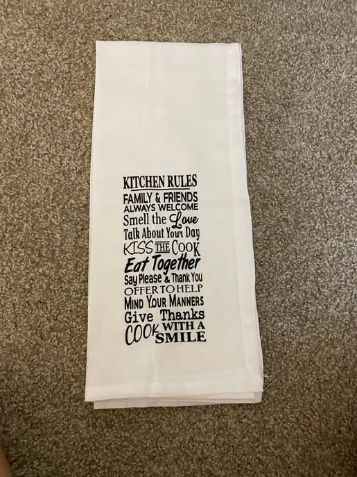 "Kitchen Rules. . ." Tea Towel Your Custom Sports