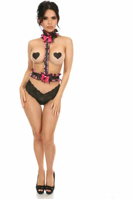 Kitten Collection Satin Single Strap Body Harness Daisy Corsets