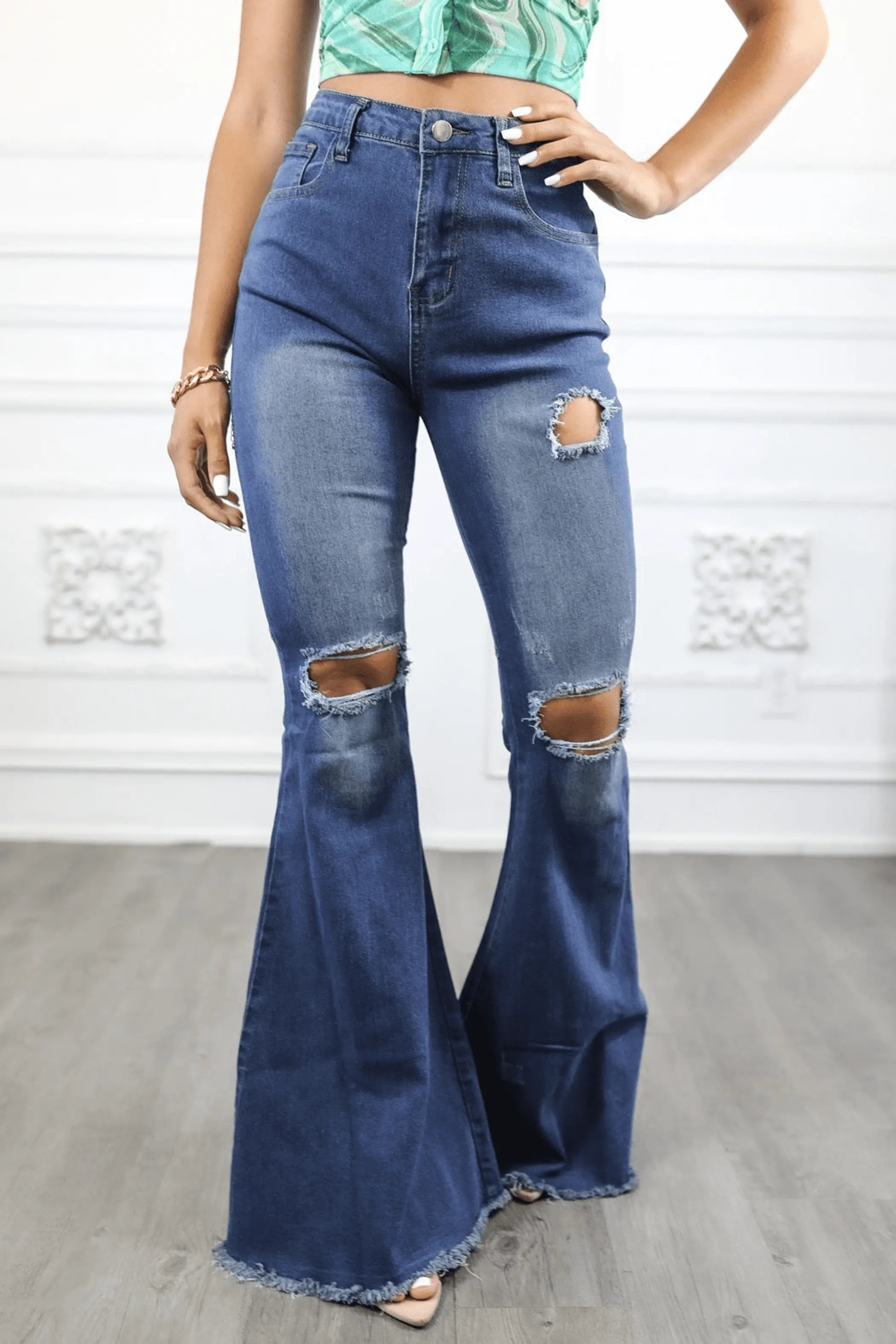 Knee Cut Bell Bottoms SurelyMine