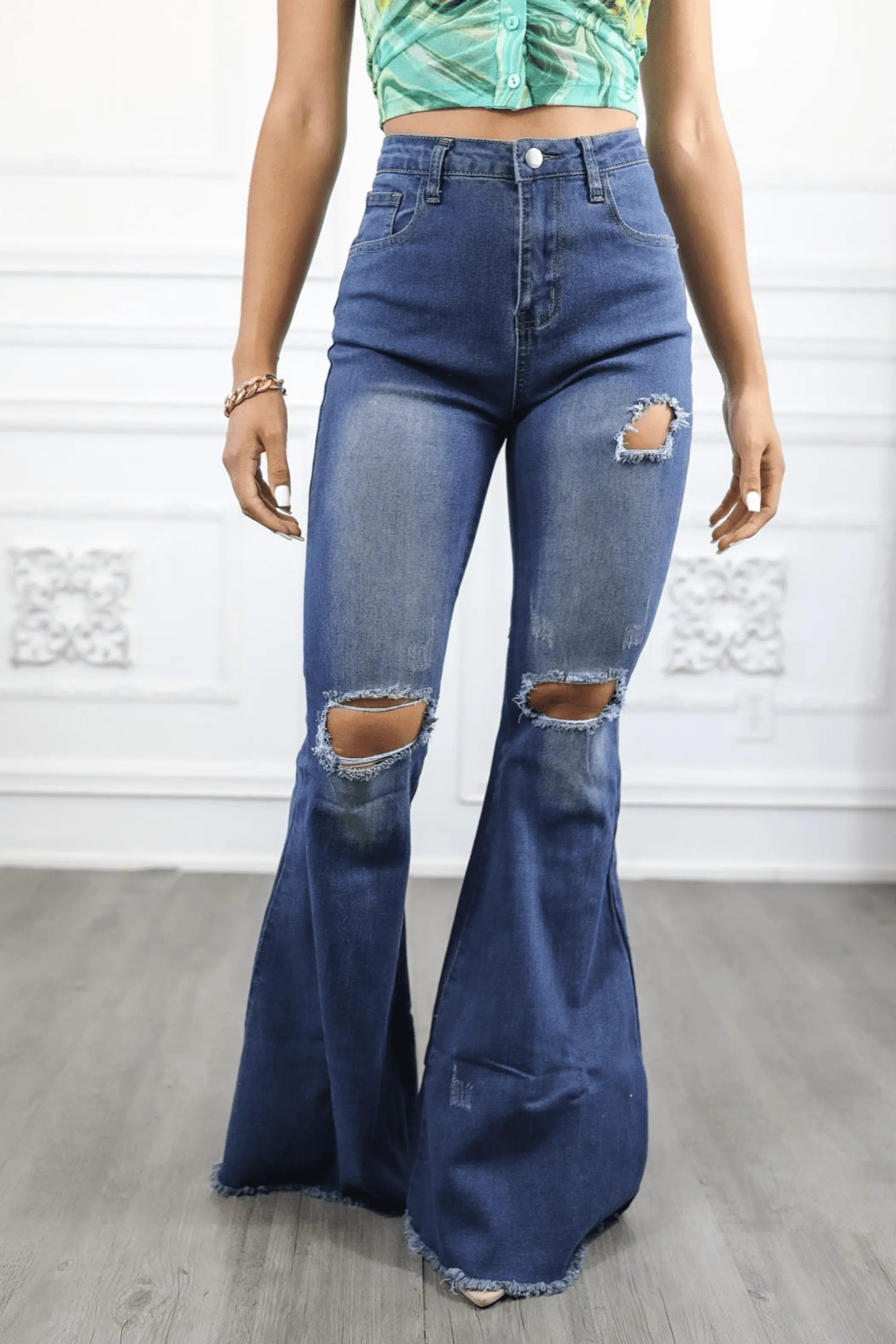 Knee Cut Bell Bottoms SurelyMine