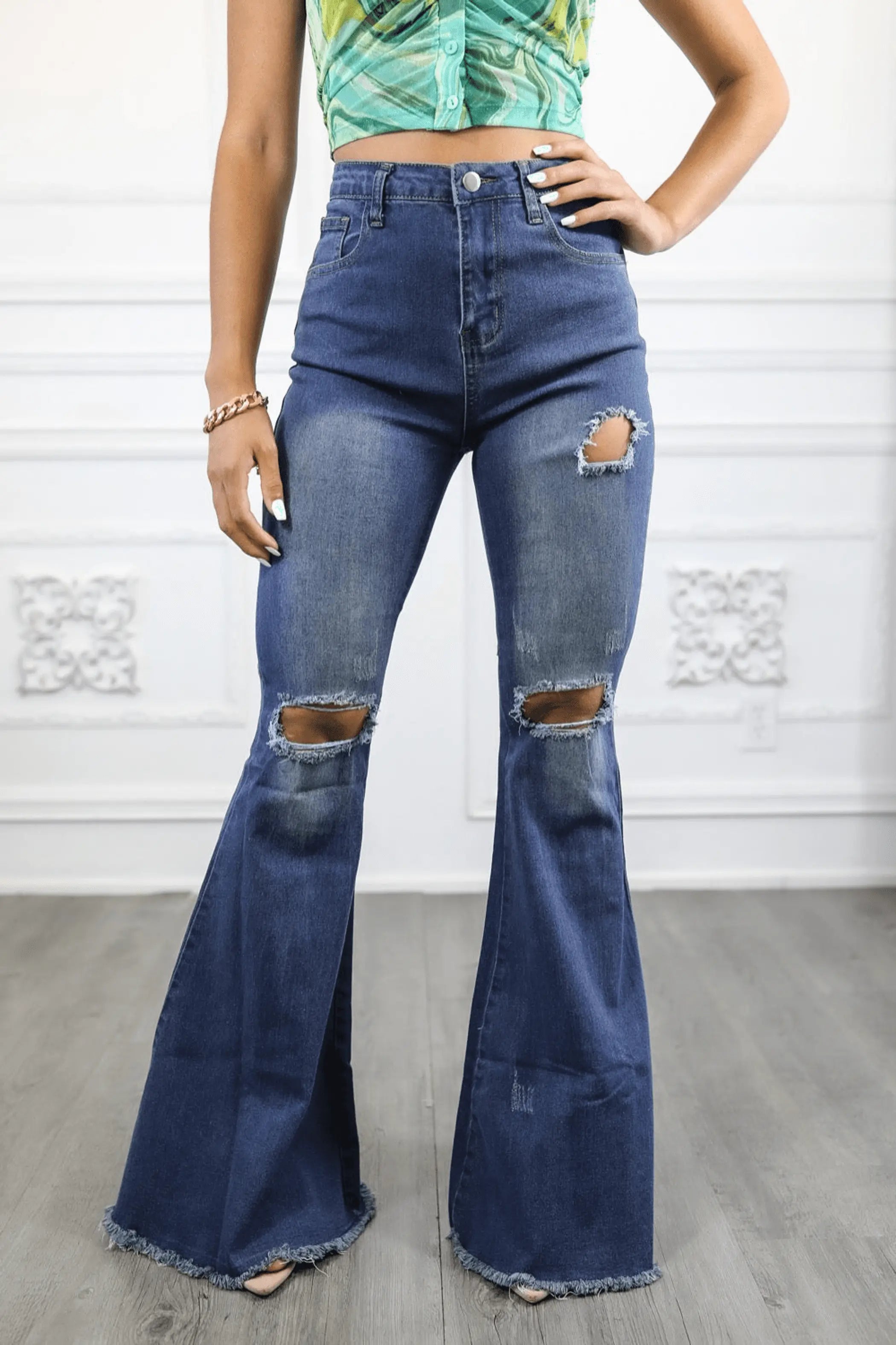 Knee Cut Bell Bottoms SurelyMine
