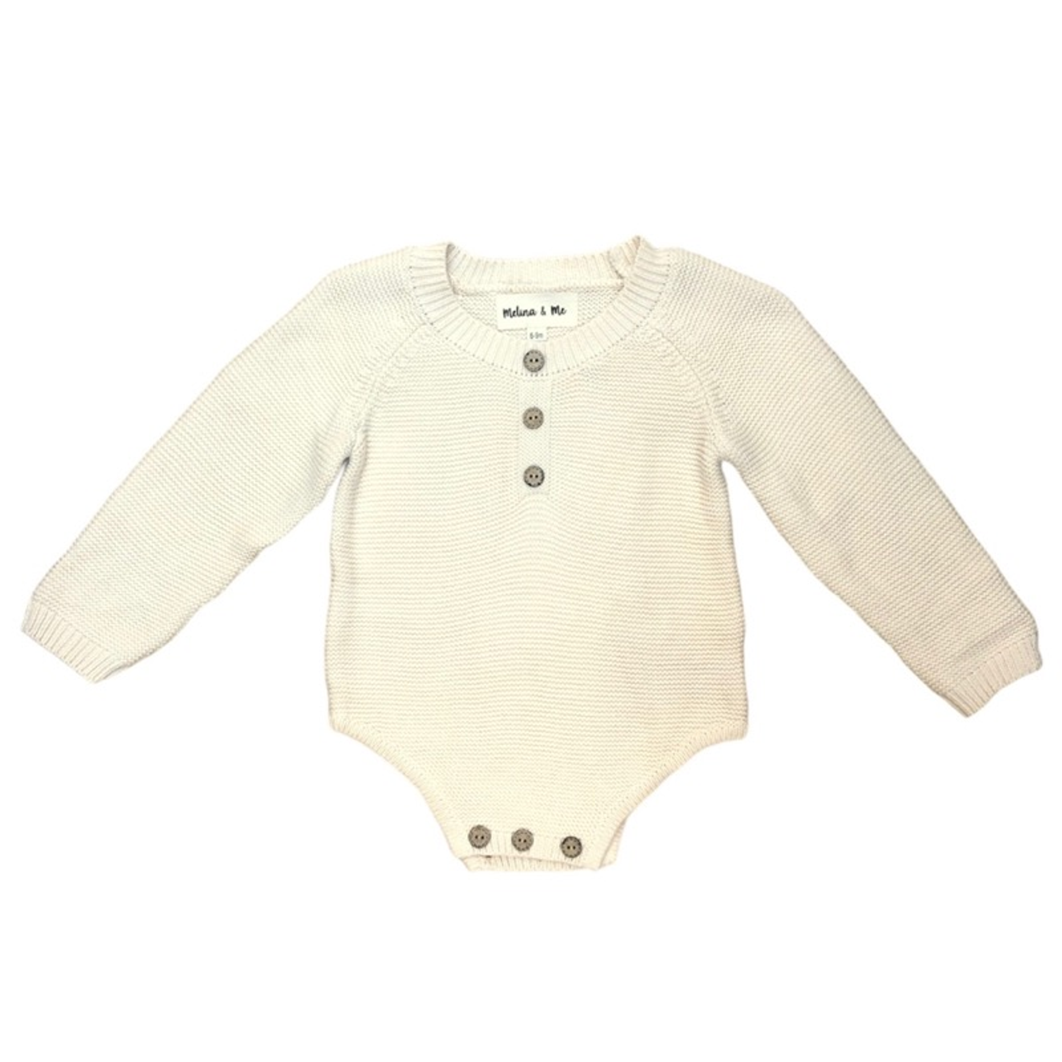 Knit Bubble Romper (Cream) Melina & Me