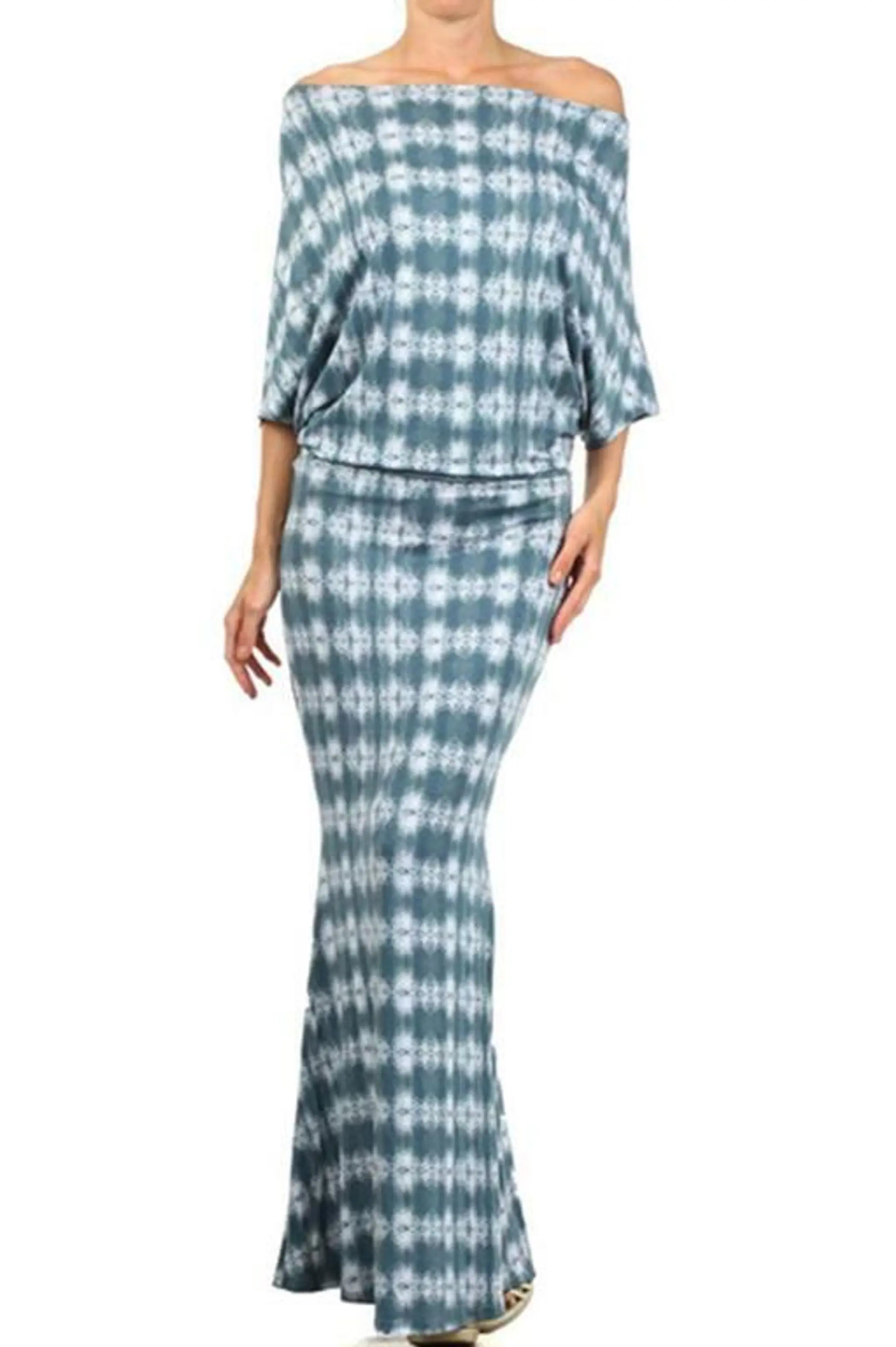 Knit Print Tie Dye Dolman Style Dress SurelyMine