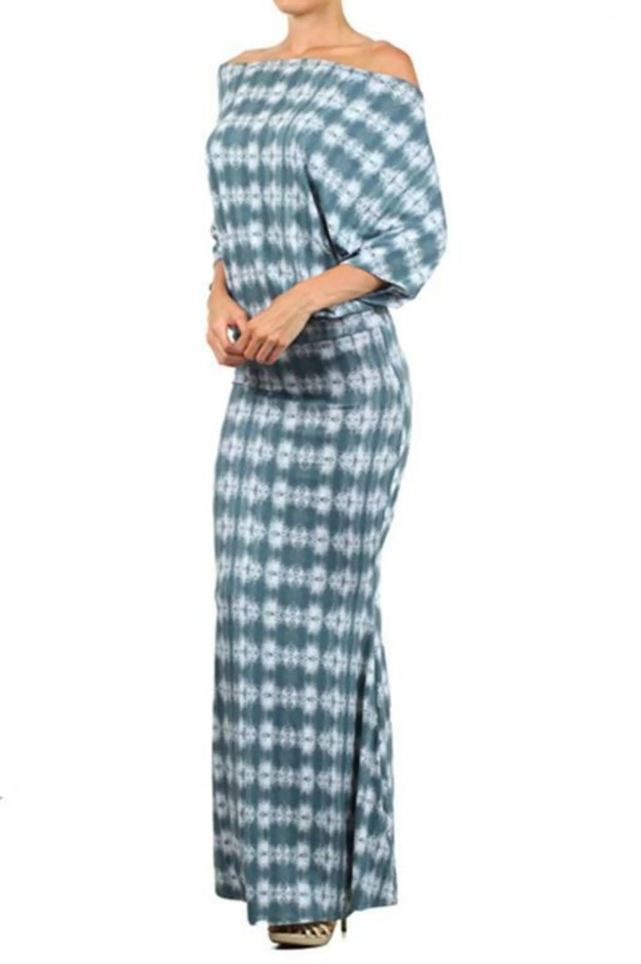 Knit Print Tie Dye Dolman Style Dress SurelyMine
