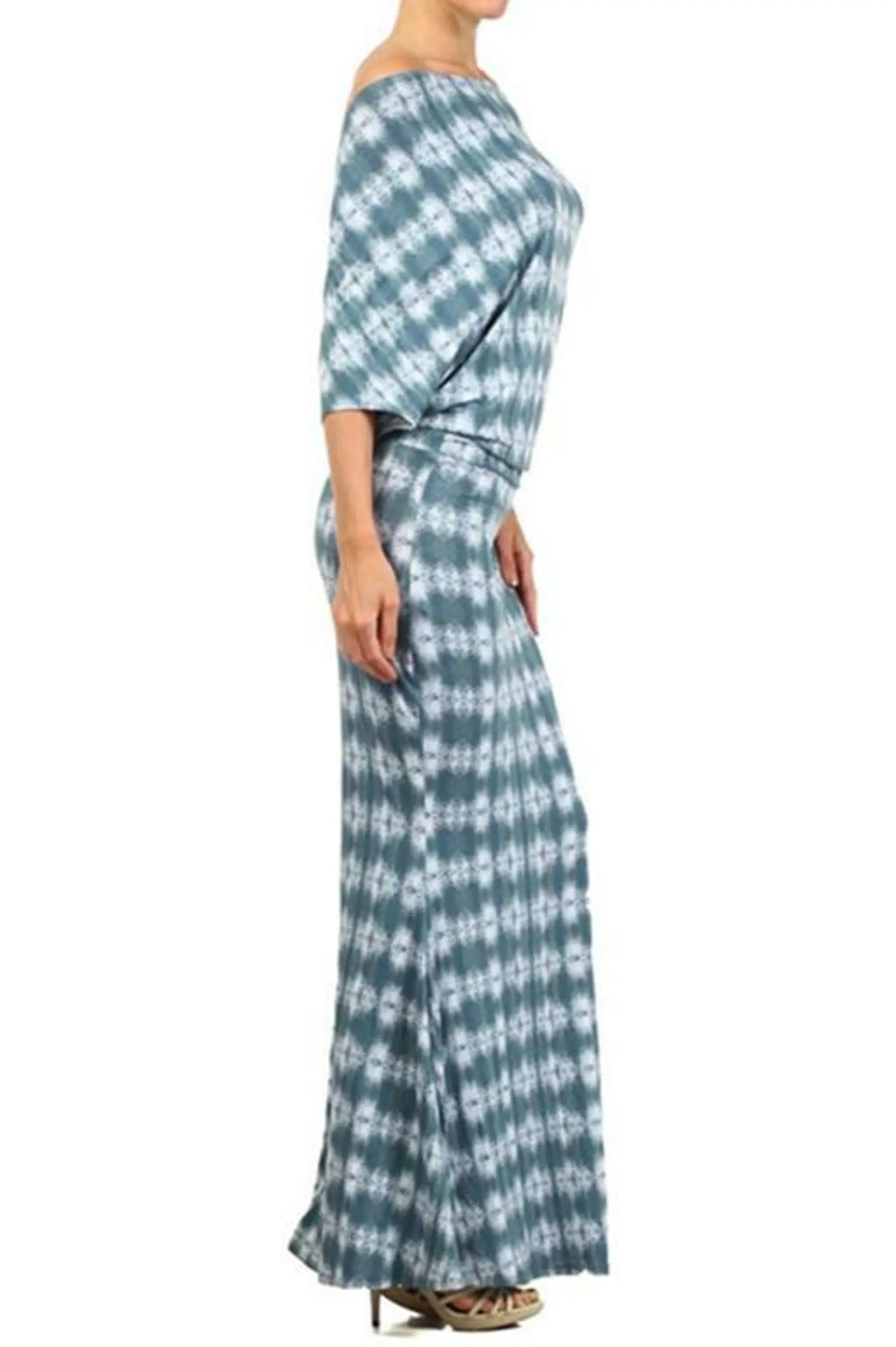 Knit Print Tie Dye Dolman Style Dress SurelyMine