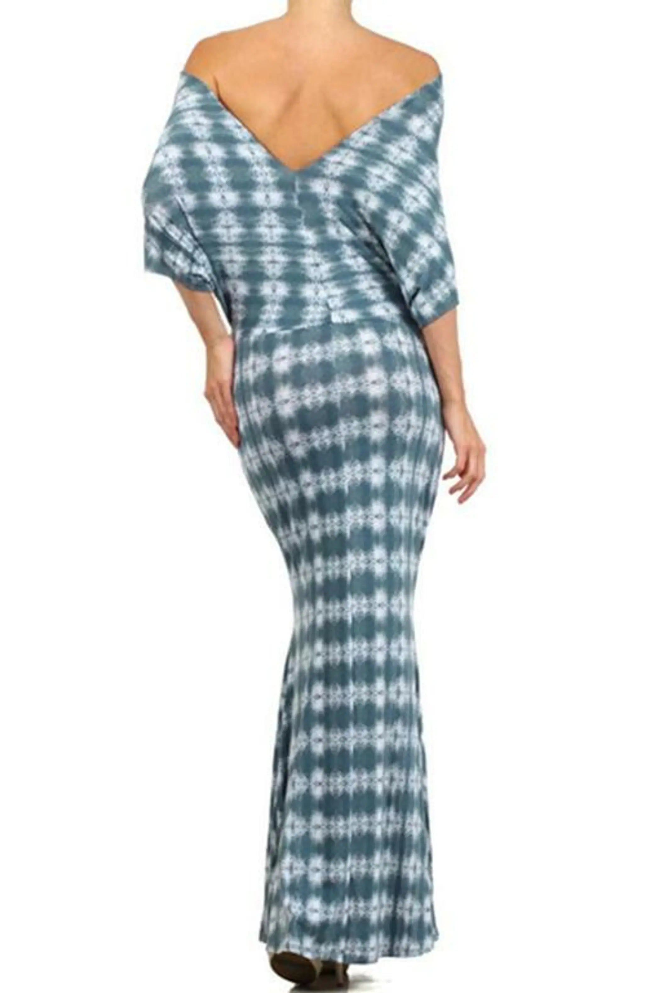 Knit Print Tie Dye Dolman Style Dress SurelyMine