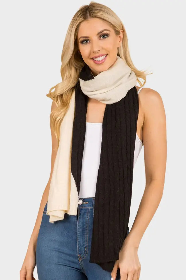 Knit Split Scarf Embellish