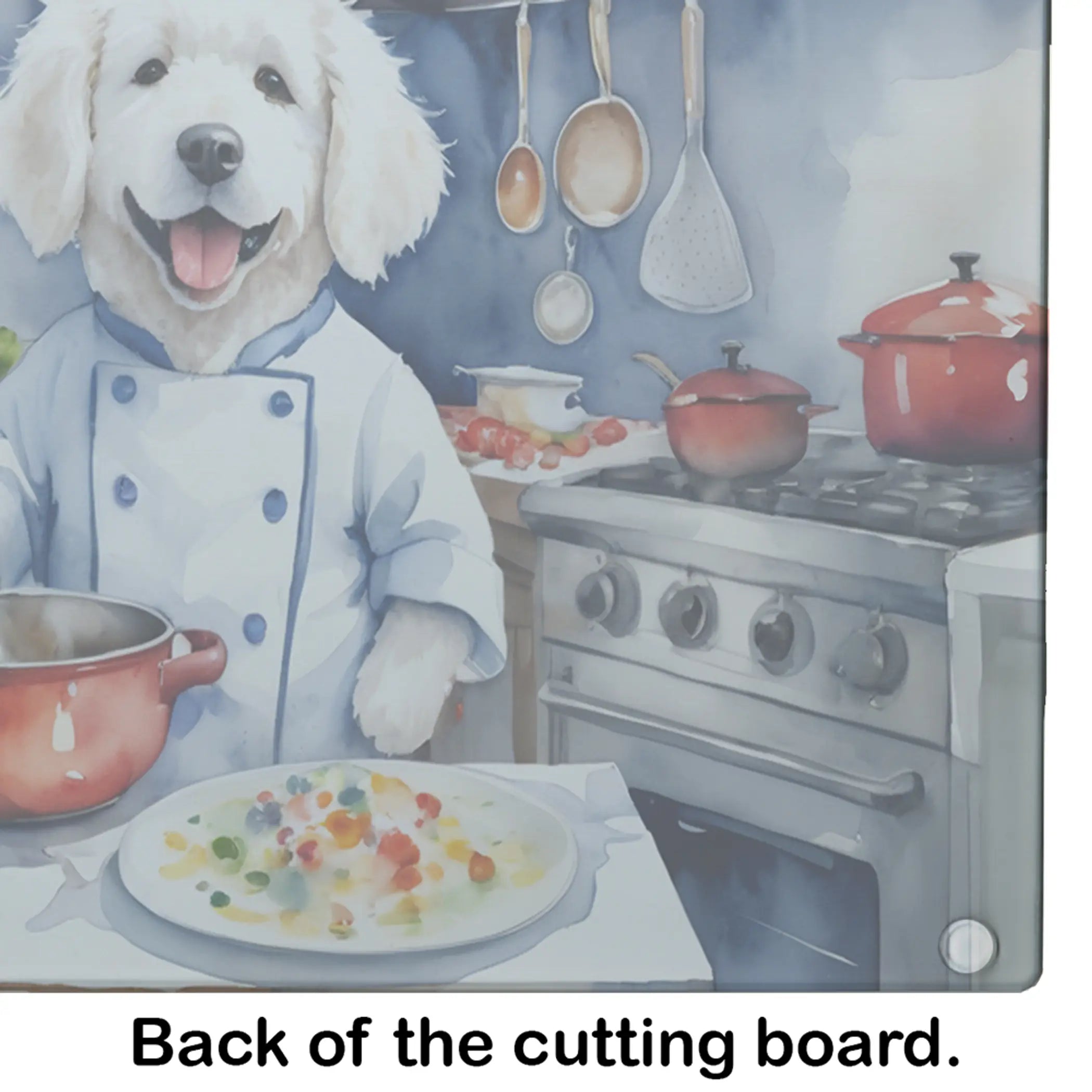 Kuvasz The Chef Glass Cutting Board Caroline's Treasures