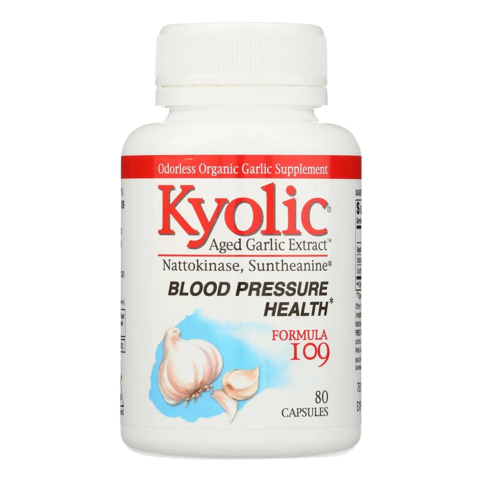 Kyolic - Aged Garlic Extract Blood Pressure Health Formula 109 - 80 Capsules Kyolic