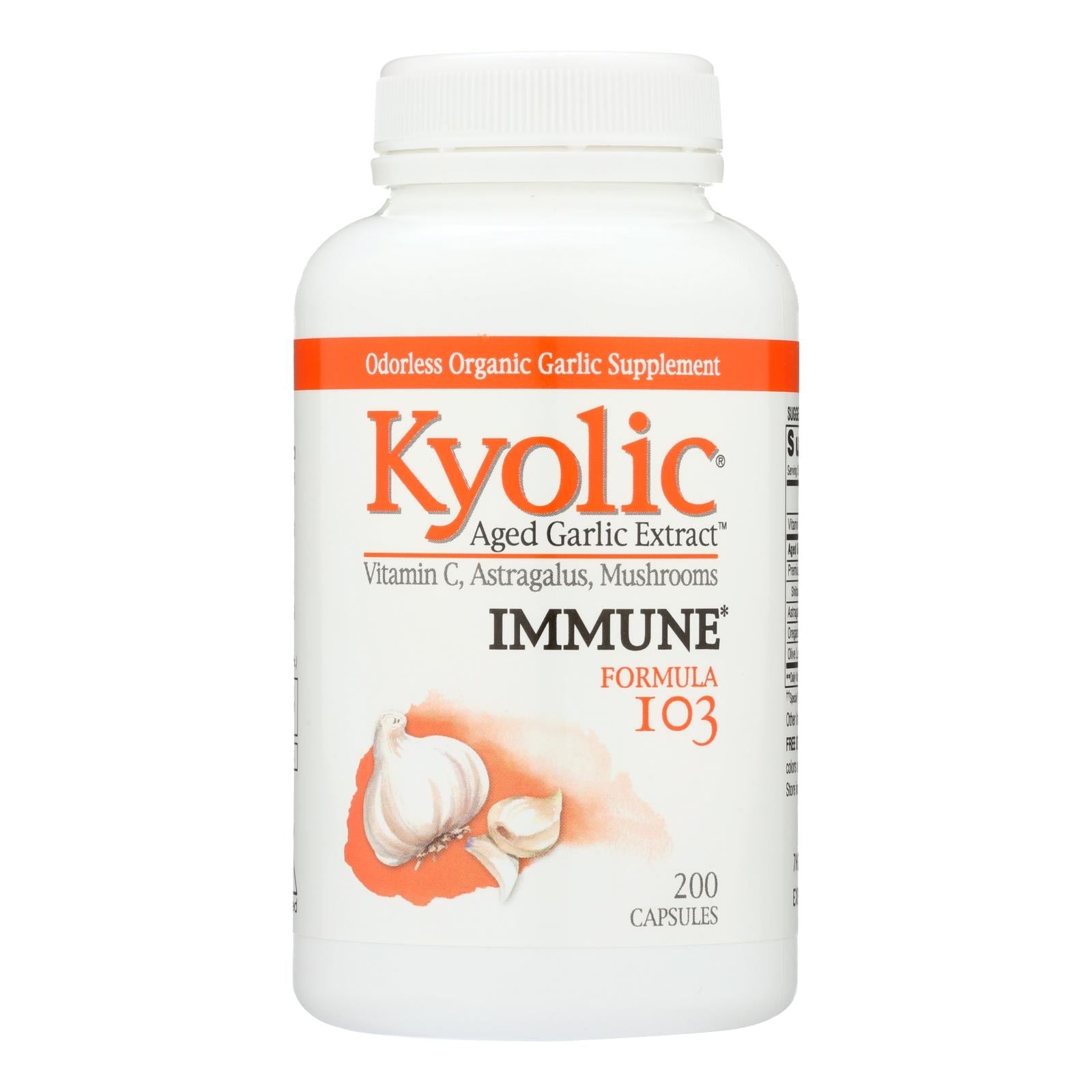 Kyolic - Aged Garlic Extract Immune Formula 103 - 200 Capsules Kyolic