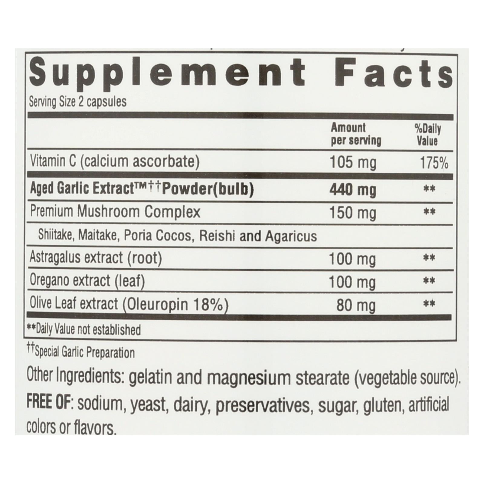 Kyolic - Aged Garlic Extract Immune Formula 103 - 200 Capsules Kyolic