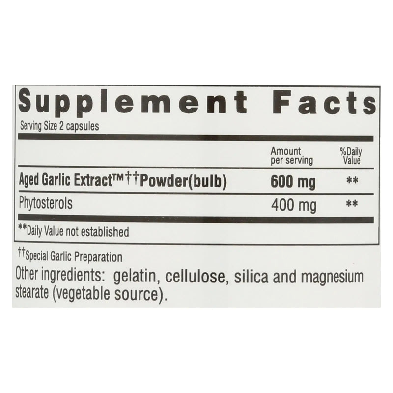 Kyolic - Aged Garlic Extract Phytosterols Formula 107 - 80 Capsules Kyolic