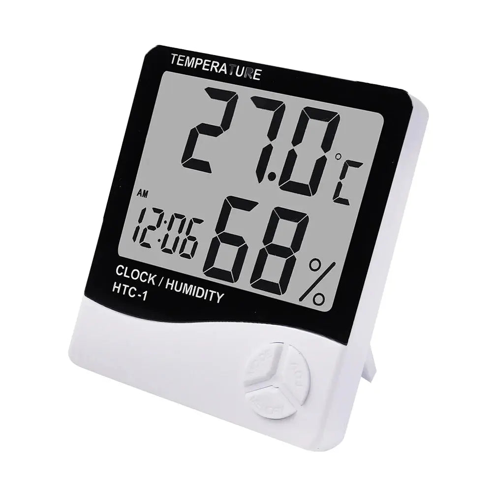 LCD Electronic Digital Temperature Humidity Meter Thermometer Hygrometer Indoor Outdoor Weather Station Clock HTC-1 HTC-2 GreatEagleInc