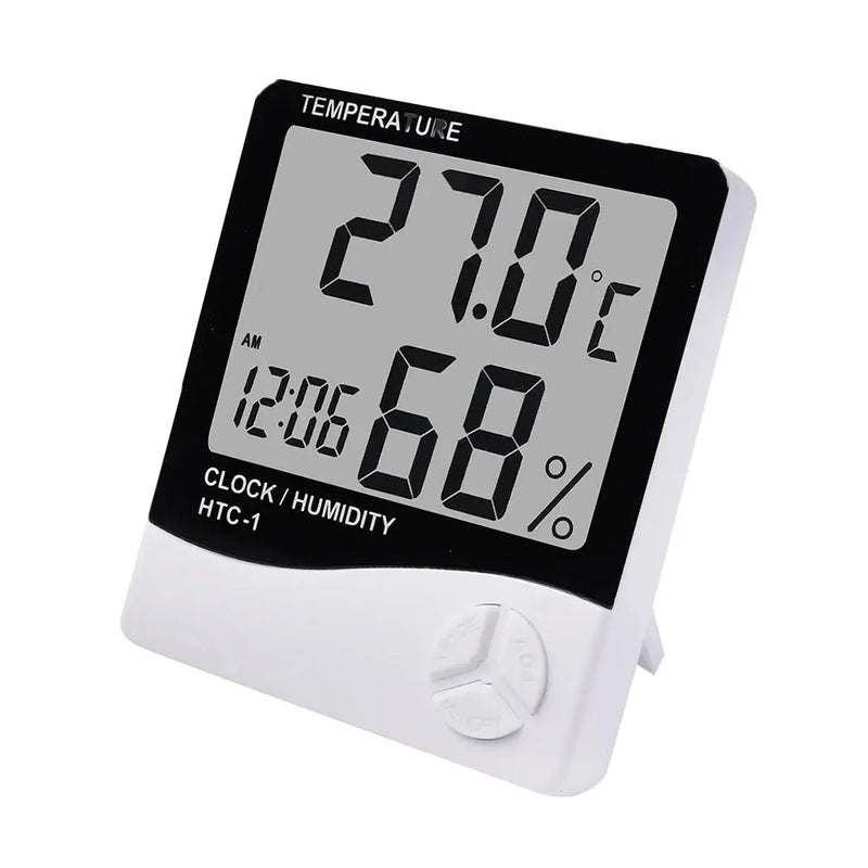 LCD Electronic Digital Temperature Humidity Meter Thermometer Hygrometer Indoor Outdoor Weather Station Clock HTC-1 HTC-2 GreatEagleInc