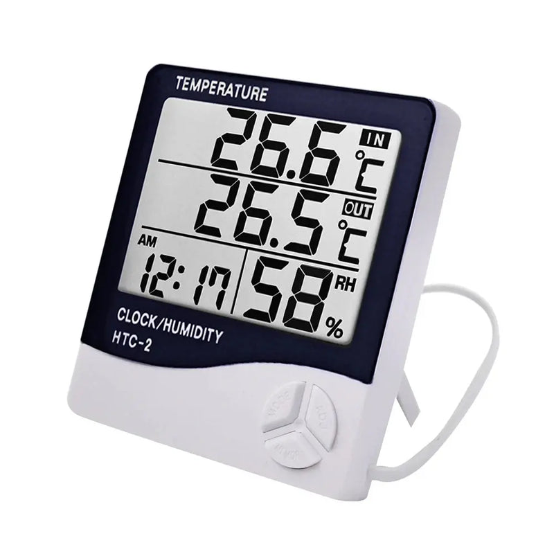 LCD Electronic Digital Temperature Humidity Meter Thermometer Hygrometer Indoor Outdoor Weather Station Clock HTC-1 HTC-2 GreatEagleInc